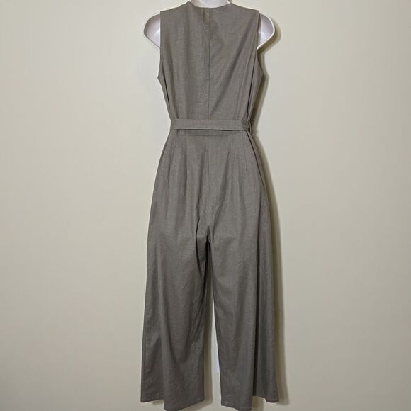 T Tahari Linen Blend Jumpsuit in Olive Size 4 business career office Resortwear - Picture 14 of 16